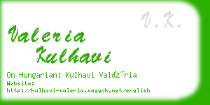 valeria kulhavi business card